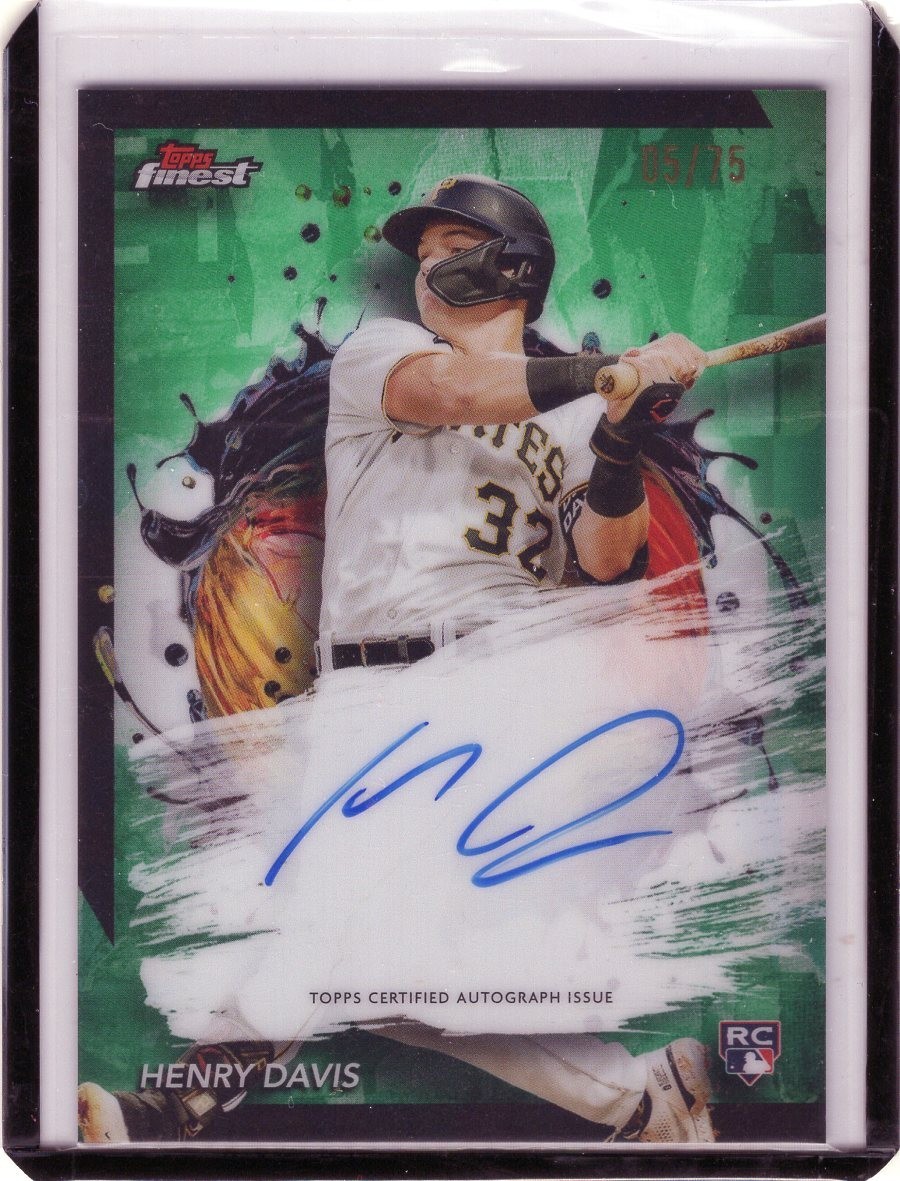 2024 Topps Finest HENRY DAVIS Green Refractor Auto RC /75 Pirates