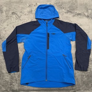 Outdoor Research Men’s Ferrosi Hooded Jacket M Blue Softshell Stretch Hiking