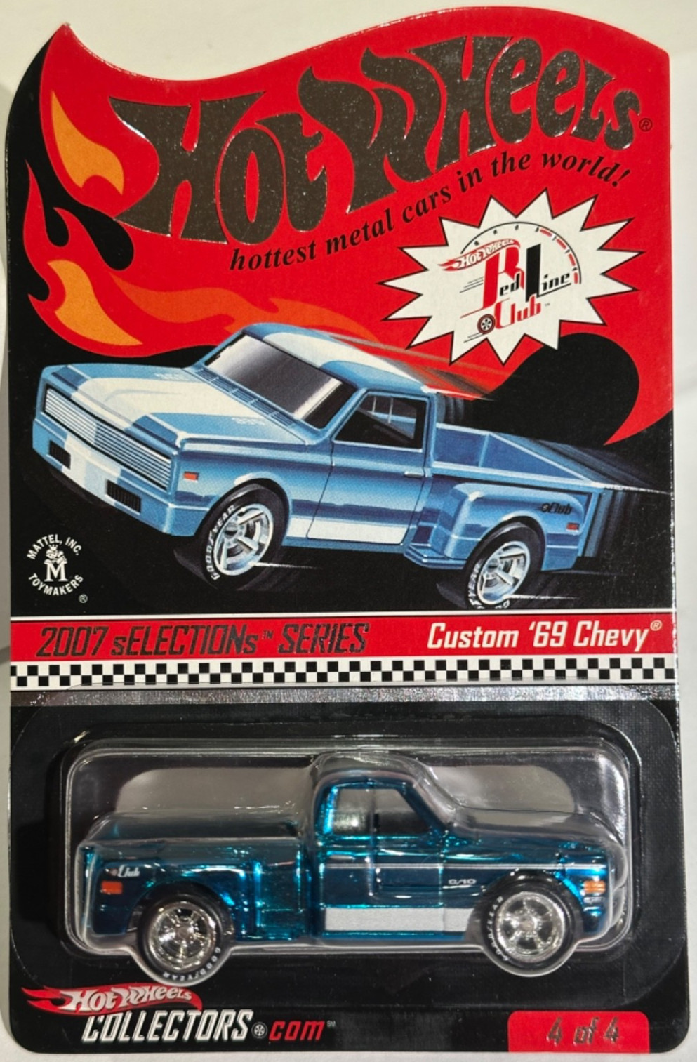 20007 Hot Wheels RLC CUSTOM '69 CHEVY, sELECTIONs SERIES 4/4, 1661/7531 AQUA