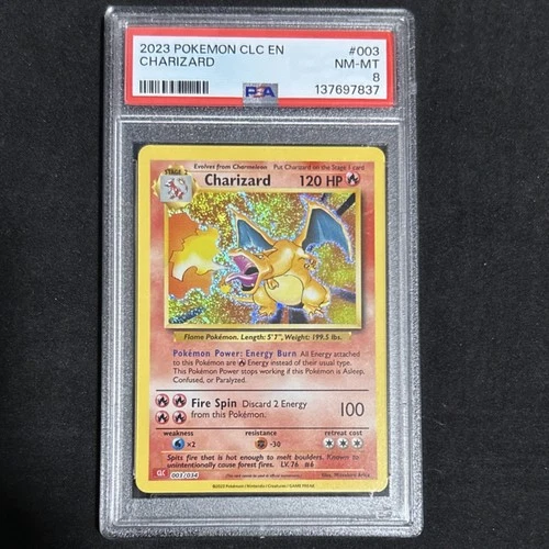 Pokémon Charizard 003/034 Trading Card Game Classic collection  Holo PSA 8