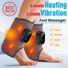 4in1 Electric Foot Ankle Massager Relieve Pain 6 Heat Levels, 3 Vibration Modes