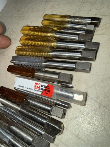 Lot of 36 New/Used Straight/Spiral Flute Plug Taps Various Sizes Machinists Tool - Afbeelding 7 van 13