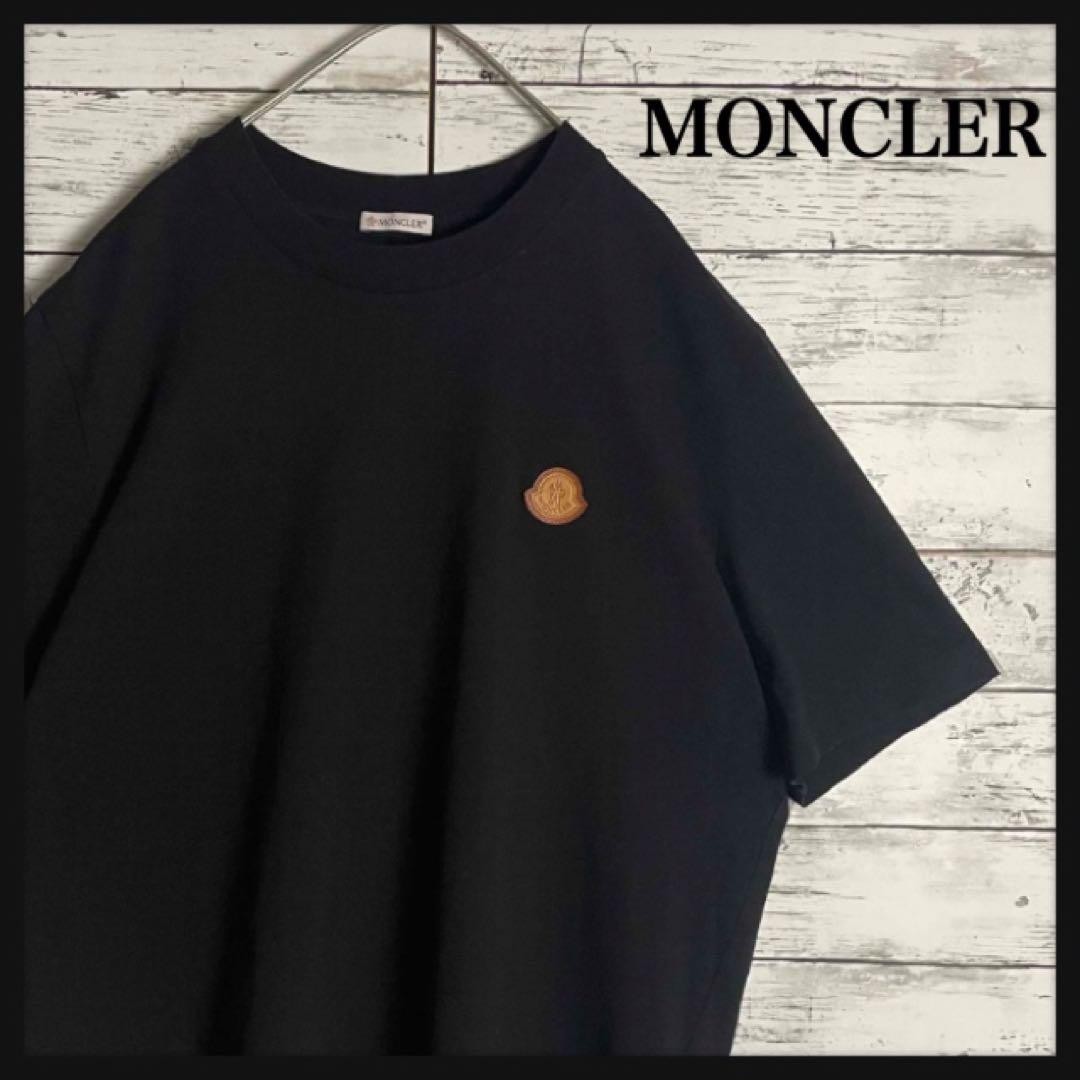 Moncler Men Top Design One Point Leather Logo Patch T-Shirt