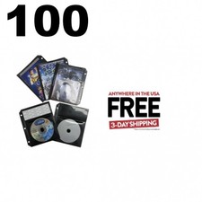 100 Black CD/DVD Half Sheet Storage Binder Filing Sleeve & Booklet **1-3 DAYS