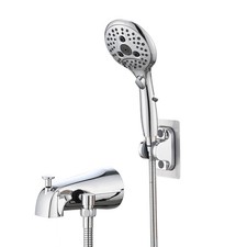 Lift-Up Diverter Bathtub Faucet with 6 Settings Handheld Shower in Chrome