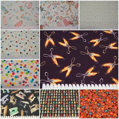 Patchworkstoff  50x112cm 100% Baumwolle Thema Handarbeiten Nähen Stricken Wolle