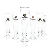 6X Paulaner Bier Glas Kelch 0,3L Goldrand Rastal Pokal GläSer Tulpe Pils Helles