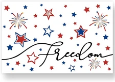 50 Pack Patriotic Paper Place Mats Blue Red American Large, Red, Blue, White 