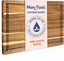 Non Toxic Wood Cutting Board - Conditioned with Natural 16"L x 11"W, Acacia