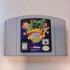 Rampage 2 Universal Tour Nintendo 64 N64 Authentic Midway Game Cartridge NUS-006