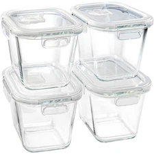 Soup Containers with Lids Glass 32 oz, 4 Cup Borosilicate Glass Food Storage ...