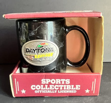 NASCAR Daytona Mug Pewter Emblem New In Box Collector Coffee Cup Vintage