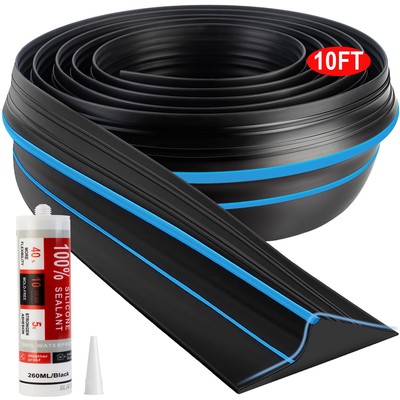 Universal Garage Door Threshold Seal Strip 10FT Kit Bottom Waterproof Rubber ...