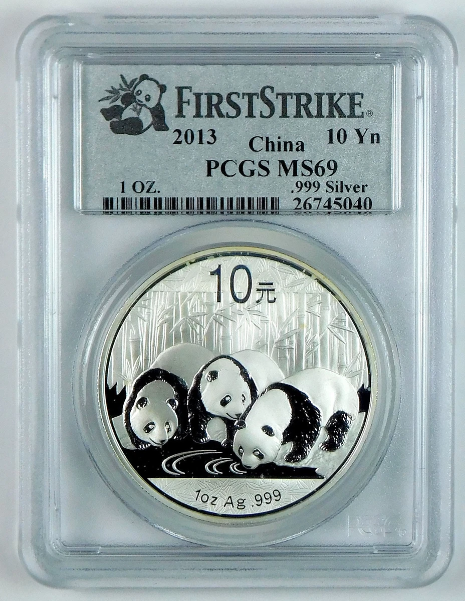 Chinese Panda MS 69 PCGS Certified Silver Bullion Coins for sale