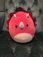 Adorable Squishmallow Tristan Triceratops Dinosaur Red  12