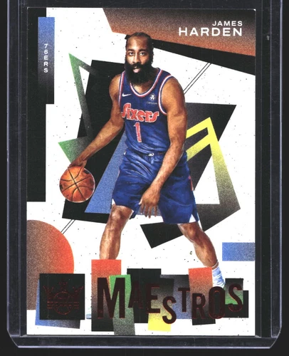 James Harden 2021-22 Panini Court Kings Maestros Ruby Philadelphia 76ers /149