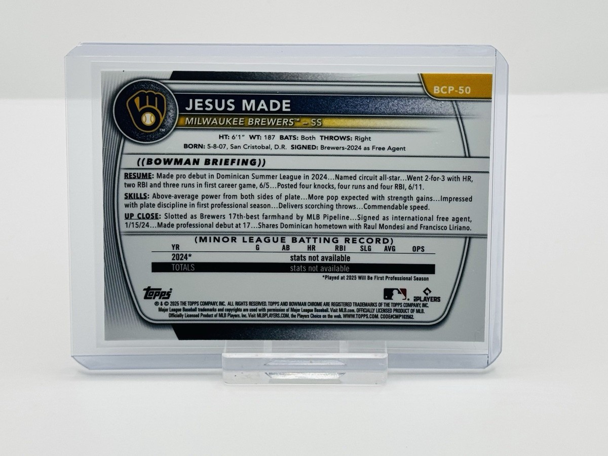 2025 Bowman Chrome JESUS MADE 1st Bowman MOJO Refractor ? | eBay