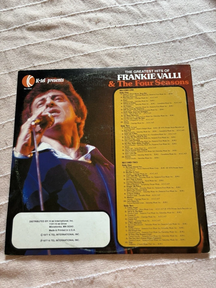 K Tel the Greatest Hits of Frankie Valli and the Four Seasons 2 Album Set Foto 2 de 3