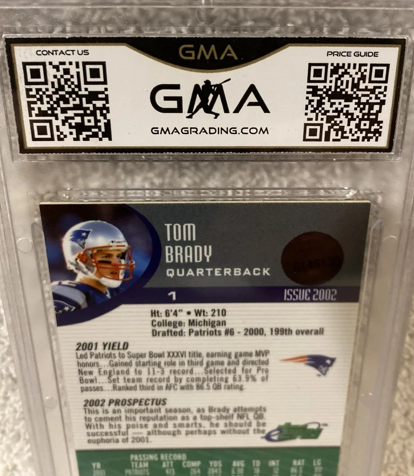 eTopps Refractor Tom Brady #1 2002 - N. E. Patriots QB - The Goat - GMA como nuevo 9 Foto 4 de 4