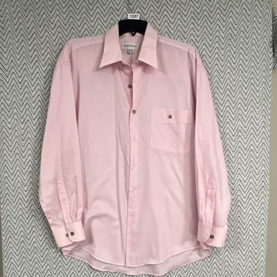 Yves Saint Laurent Wrinkle Resistant Cotton Pink Dress Shirt Preppy 16 32/33