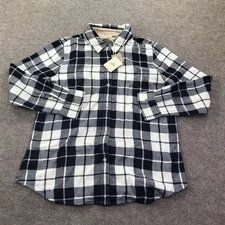 Faherty Shirt Mens Large Navy Abbott Plaid The Classic Reversible Long Sleeve