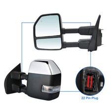 Towing Mirrors Fit 17-20 Ford F350 Sd Power Heat Signal Chrome Lhrh Side Truck