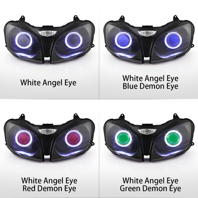 KT LED Angel Demon Eye Headlight Assembly for Kawasaki Ninja ZX-6R