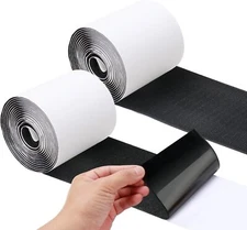 4.4" x 15 FT Heavy Duty Adhesive Hook and Loop Tape Strips - Reusable Fastener