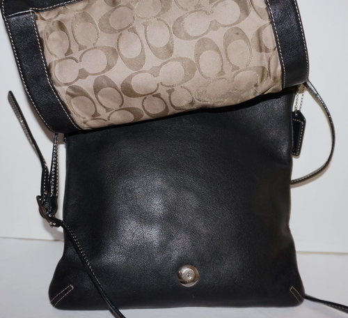 Vintage COACH Black Leather LEGACY FLAP #9366 Slim Crossbody Shoulder Bag 11x10 - Picture 4 of 16