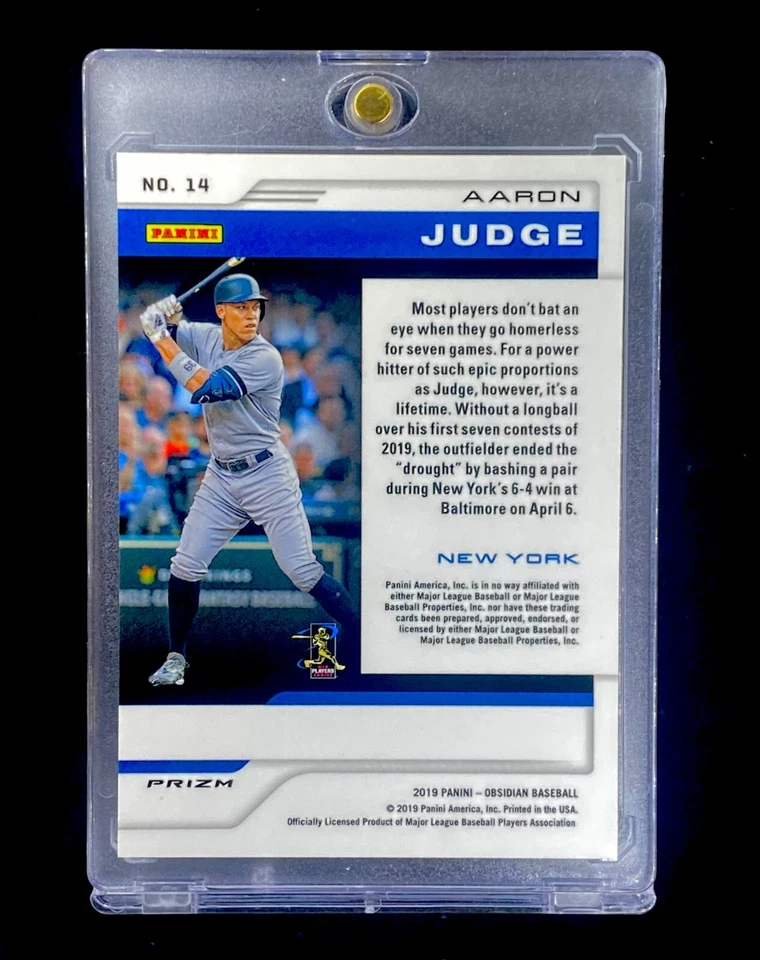 AARON JUDGE BLACK HOLO REFRACTOR SILVER OBSIDIAN PRIZM SP Insert - YANKEES - Image 2 of 4