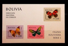 BOLIVIEN SC 525A+C306A NH 2 BLOCKS VON 1970 - SCHMETTERLINGE