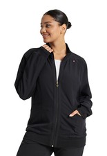 Black HeartSoul Scrubs Zip Front Jacket HS347 BCKH
