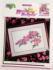 Been Helpin' Cat in Garden Flowers Cross Stitch Leaflet Book Color Charts 11205 