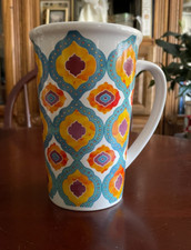 Boston Warehouse 20 oz Coffee Mug Geometric  Boho Design Multi Color