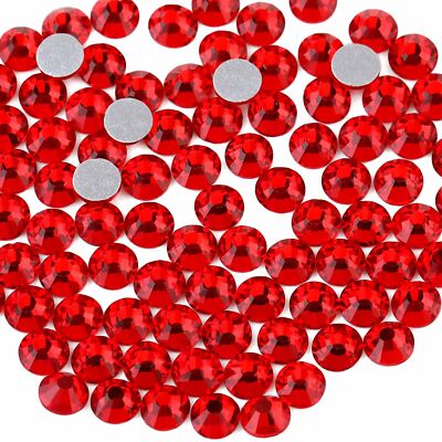 288pcs Flat Back Crystal Rhinestones Round Gems for Nail Art and Craft Glue F...