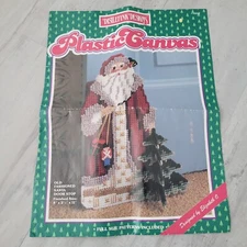 Distlefink Old Fashioned Santa Christmas Door Stop Plastic Canvas #75113