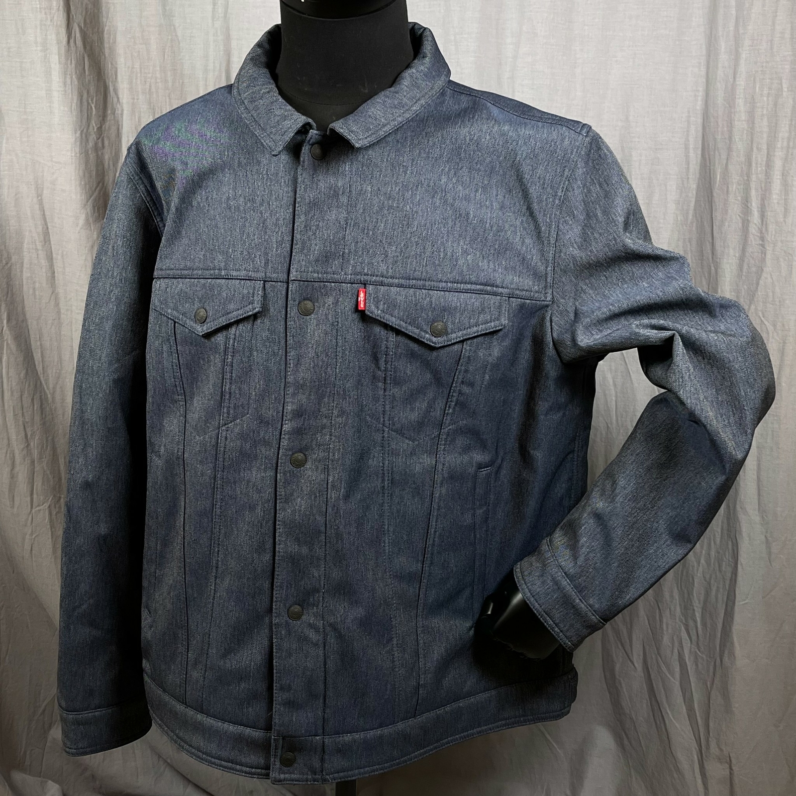 Faux Denim Jacket Pockets 