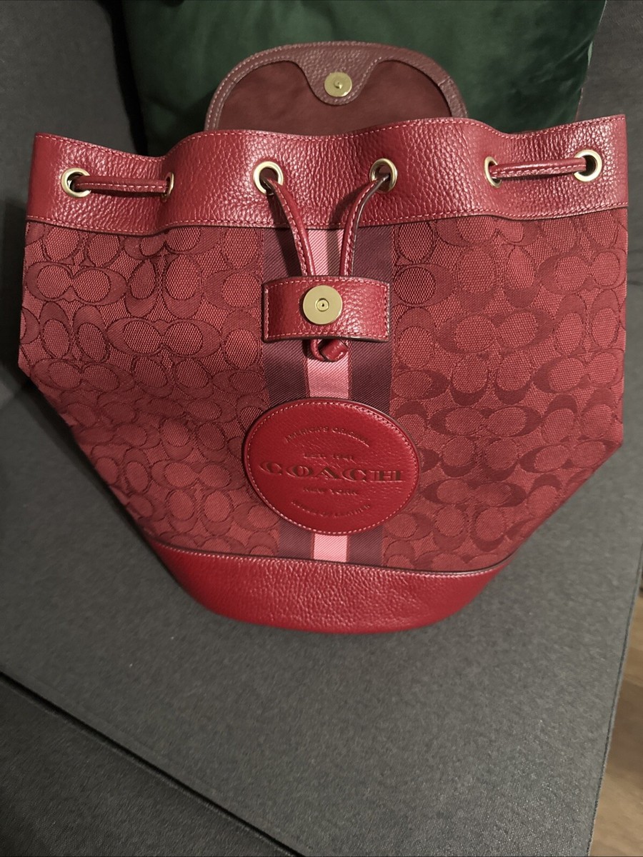 Coach Dempsey Drawstring Backpack Signature Jacquard w  display picture 3