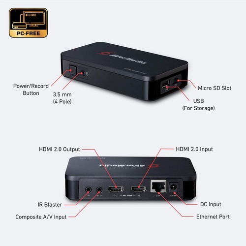 AVerMedia EZRecorder ER330.4K Pass-Through et 1080p Enregistreur HDMI PVR Enr... - Zdjęcie 2 z 9