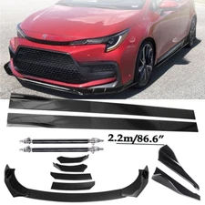 Front Lip Chin Bumper Body Kits 86.6" Side Skirt For Toyota Corolla SE Sedan