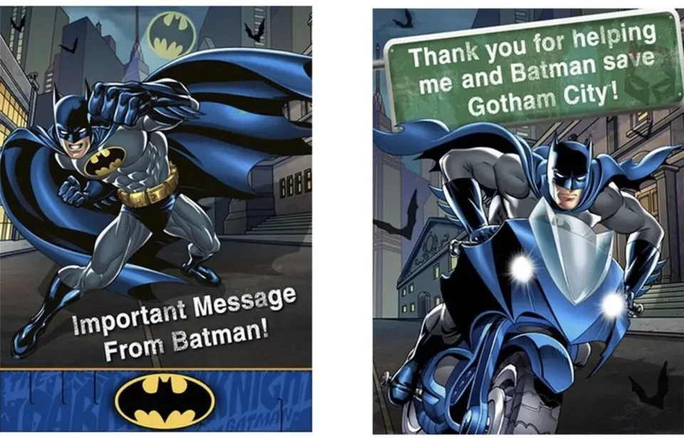 8~BATMAN 8 INVITACIONES Y 8 NOTAS DE AGRADECIMIENTO SUMINISTROS PARA FIESTAS Foto 3 de 4