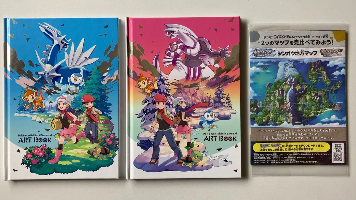 Pokemon Art Book Set Brilliant Diamond & Shining Pearl & Map F/S