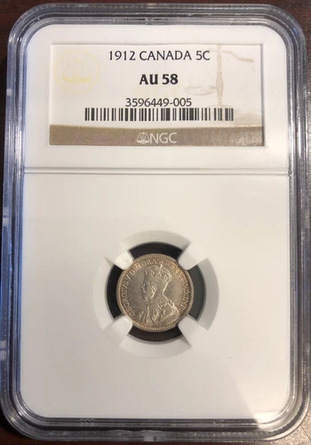 1912 Canada 5C AU58 NGC (SB11:F)
