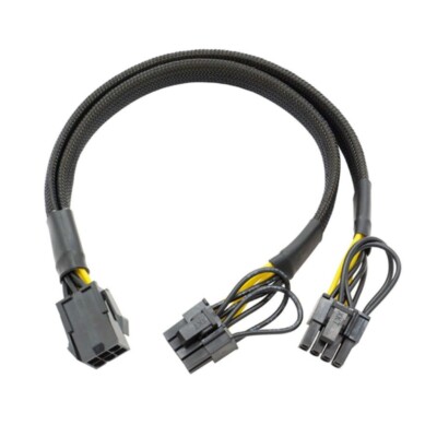 8Pin Female to Dual 8Pin male Cable Adapter 22cm CPU 6Pin To PCIE 2X8Pin (6+2）