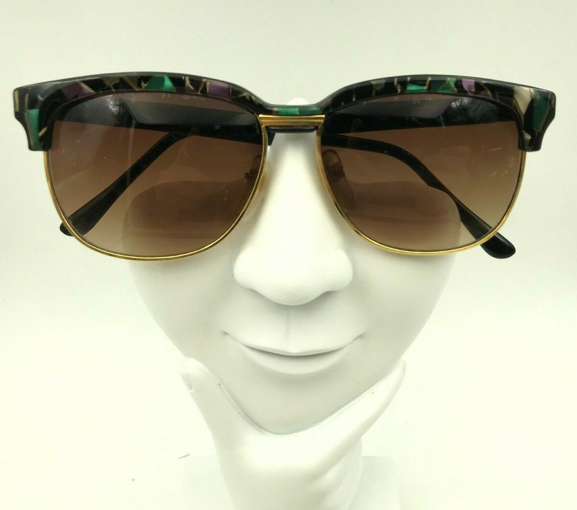 Revlon Vintage Multicolor Oval Browline Sunglasses NOS Vintage Revlon Eye Fashions Multi-Color Browline  main image 3