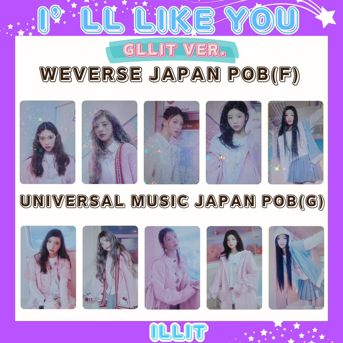 ILLIT I'LL LIKE YOU 2nd Mini album Photo card JAPAN POB ILLIT I'LL LIKE YOU 2nd Mini album Photo card JAPAN POB