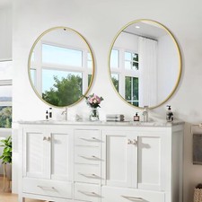Gold 30 Inch Round Mirror Bathroom Mirrors for Over Sink Wall Living Room