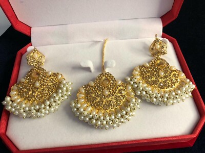 Pakistanische Polki Ohrring Tikka Set Indisch/Pakistanische Braut/Partykleidung (95)