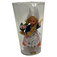 Vintage Closing Eyes Wooden Shoe 7in Dutch Doll Holland Netherlands Flower Girl