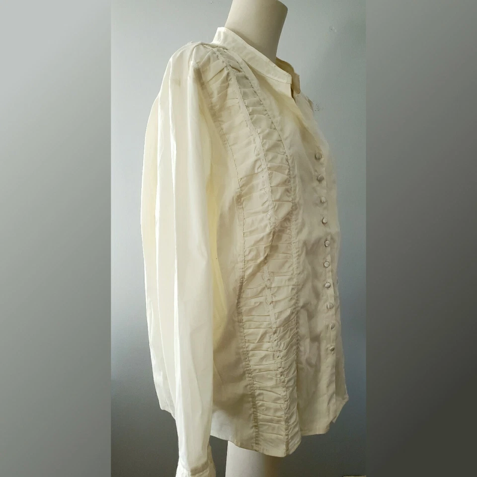 Blusa Dialogue Reunida 2X Blanca Talla Grande Foto 2 de 4